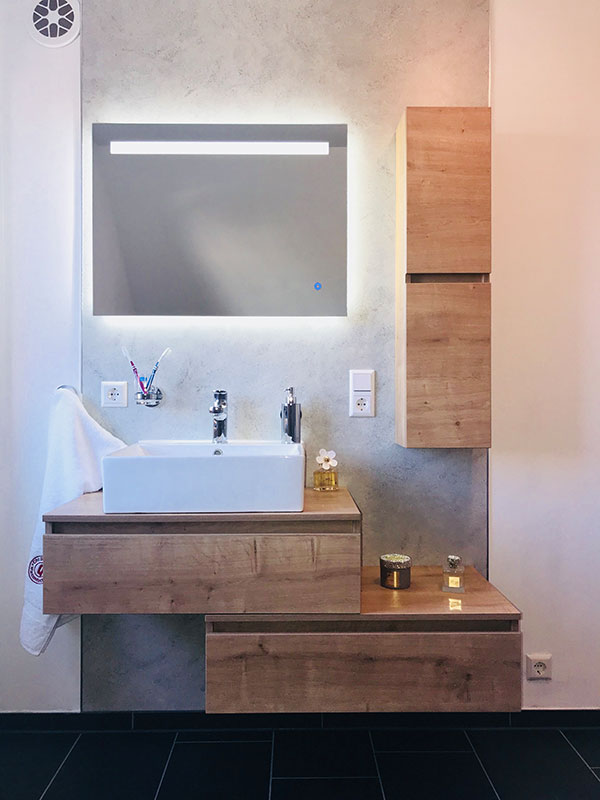 Rückwandsystem Beispiel anhand von Badmöbel